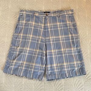 Club Room Men's 36 Blue Plaid Shorts 100% Cotton Summer Quality Casual EUC